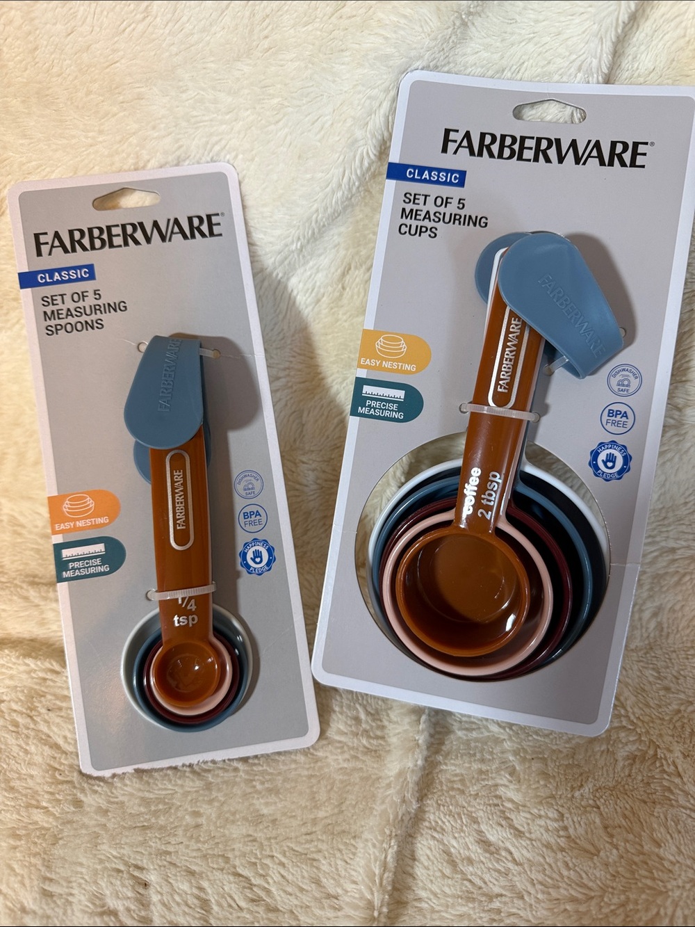 Farberware Classic 10pc Measuring Cups and Spoons Set Multicolor BPA Free NEW